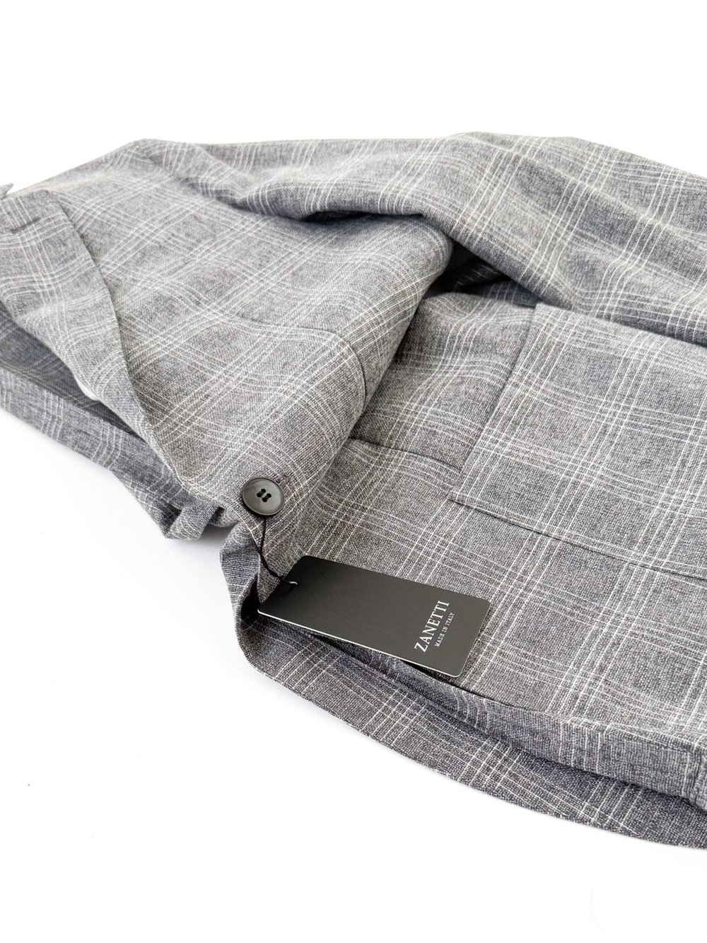 NWT New Zanetti Italian Wool Gray Plaid Sport Coat Windowpane Unstructured 40R - Picture 10 of 13